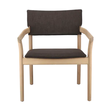 Vyn fåtölj klädd rygg och sits - Monocoat natural-Lido 46 mole - Gärsnäs