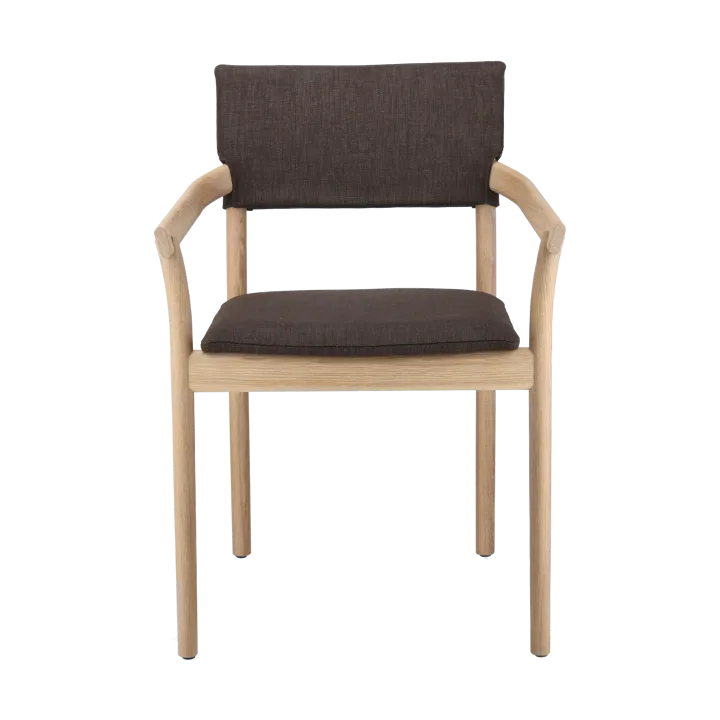 Vyn karmstol klädd rygg och sits - Monocoat natural-Lido 46 mole - Gärsnäs