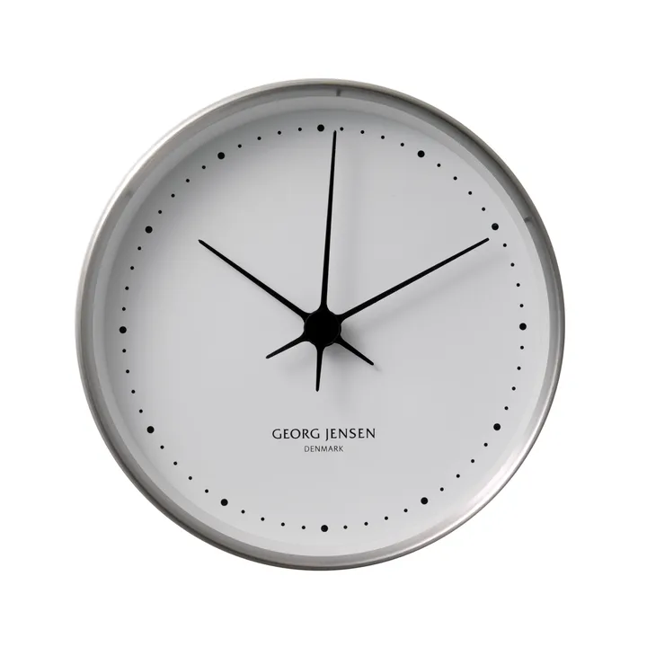Koppel väggklocka vit-rostfritt stål - Ø 10 cm - Georg Jensen