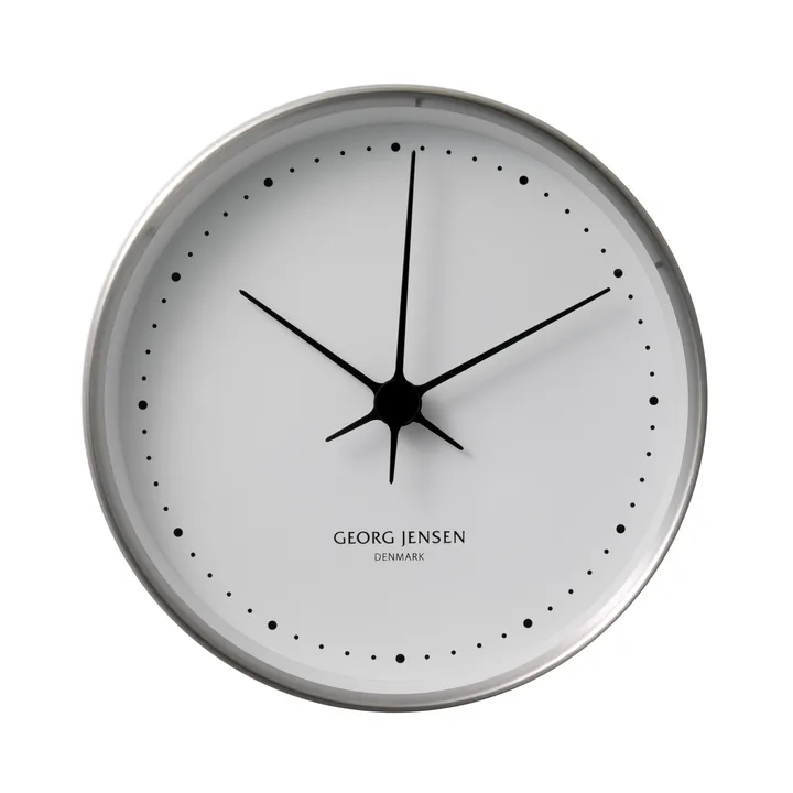 Koppel väggklocka vit-rostfritt stål - Ø 22 cm - Georg Jensen