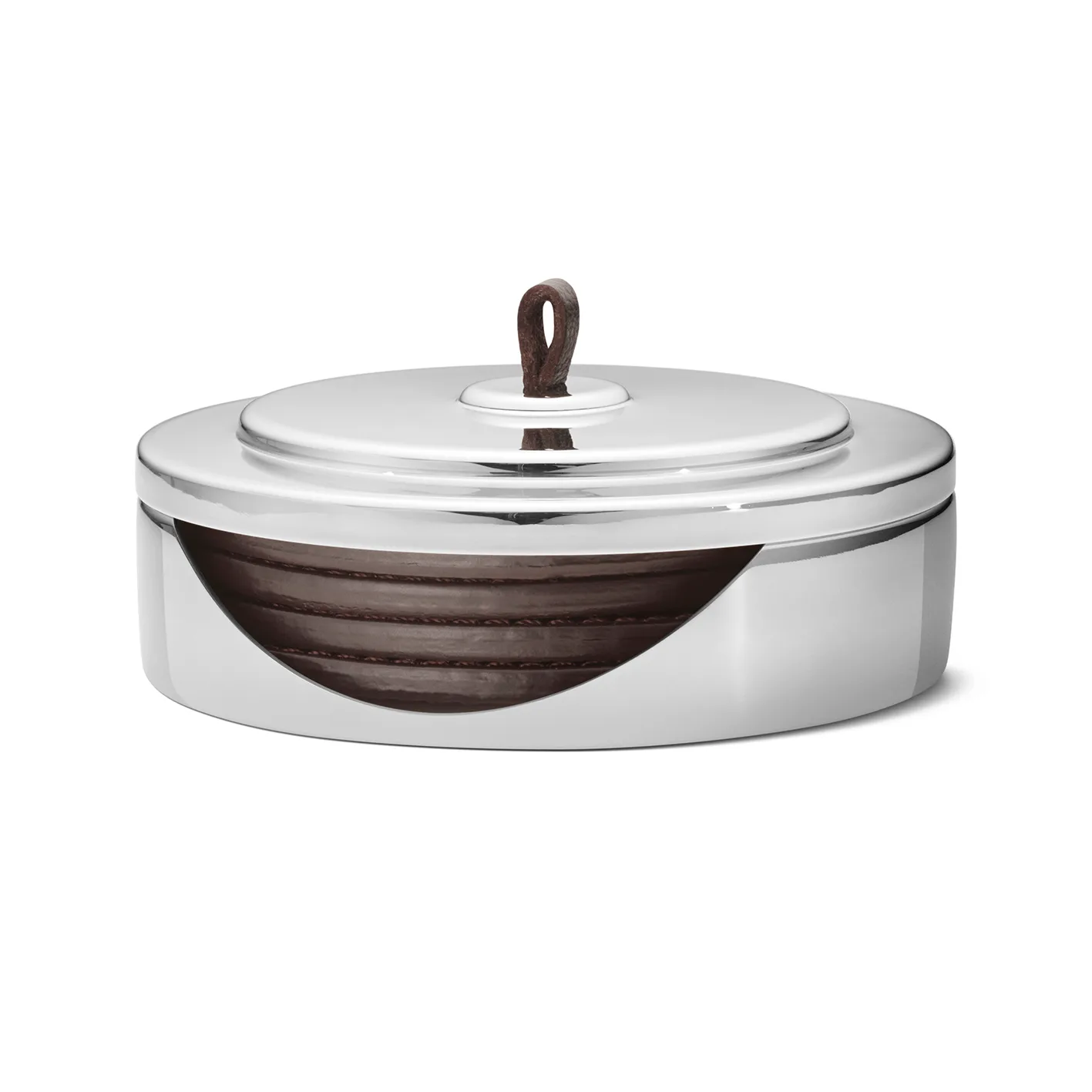 Manhattan glasunderlägg 4-pack med etui, Brunt läder Georg Jensen