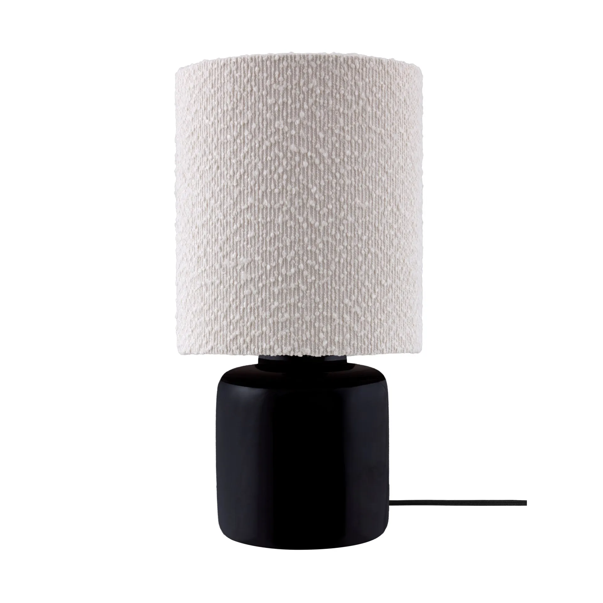 Florian bordslampa, Vit bouclé/svart, Ø20x39 cm Globen Lighting