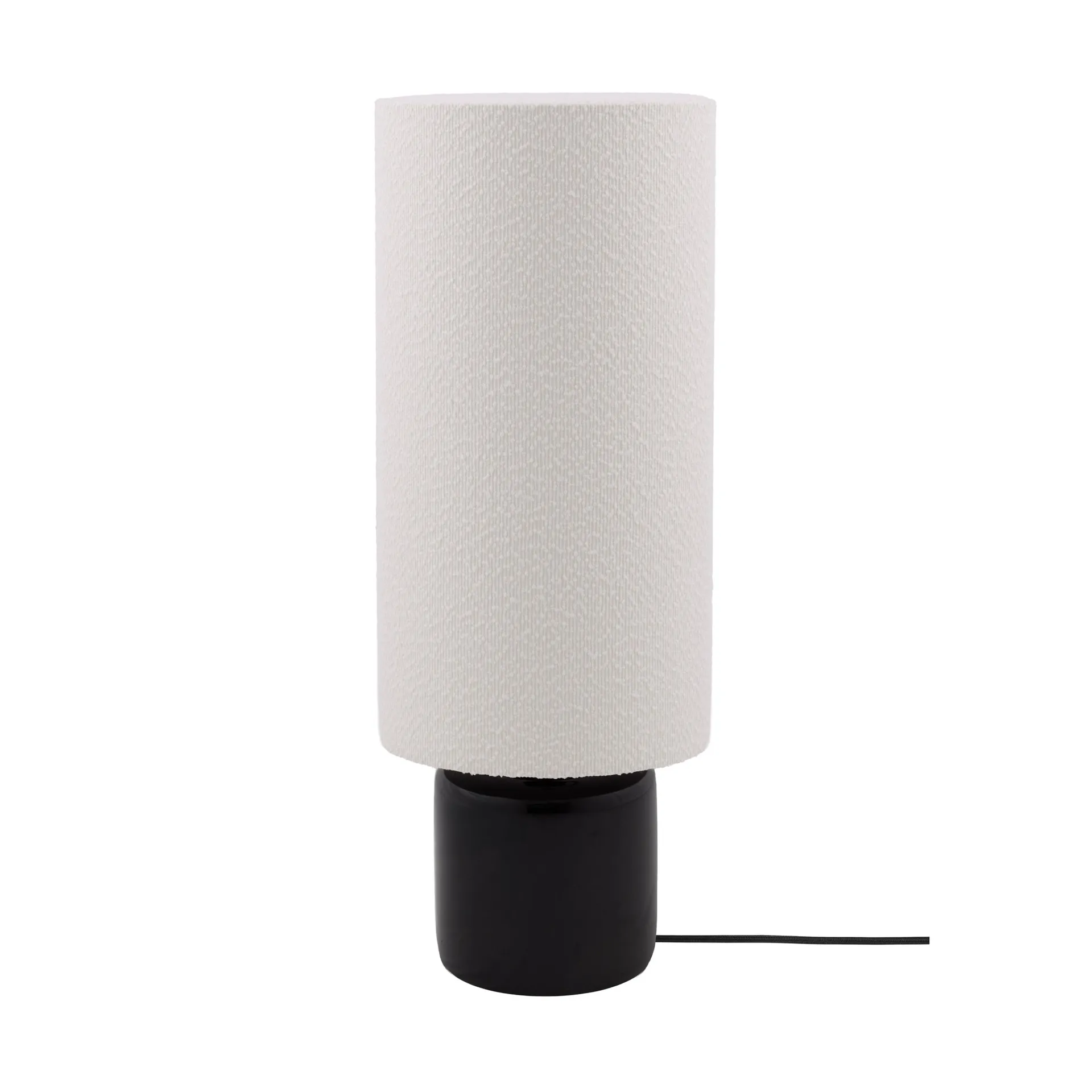 Florian golvlampa, Vit bouclé/svart, Ø30x80 cm Globen Lighting