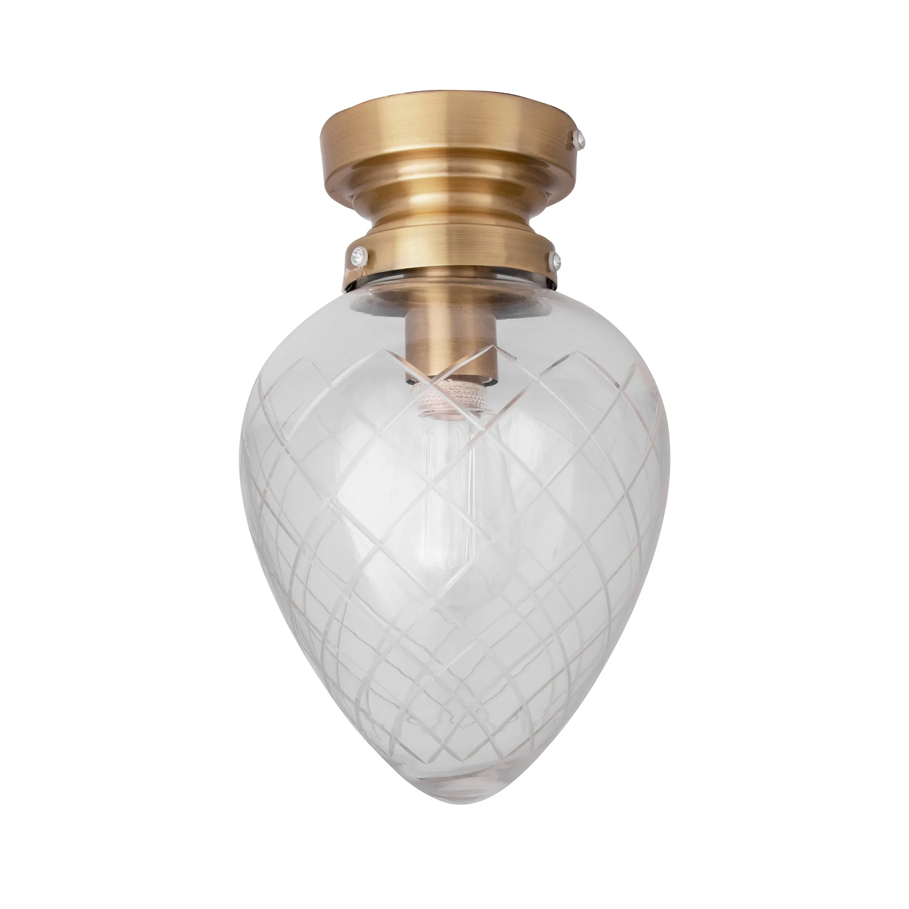 Juni IP44 plafond, Slipad klar Globen Lighting