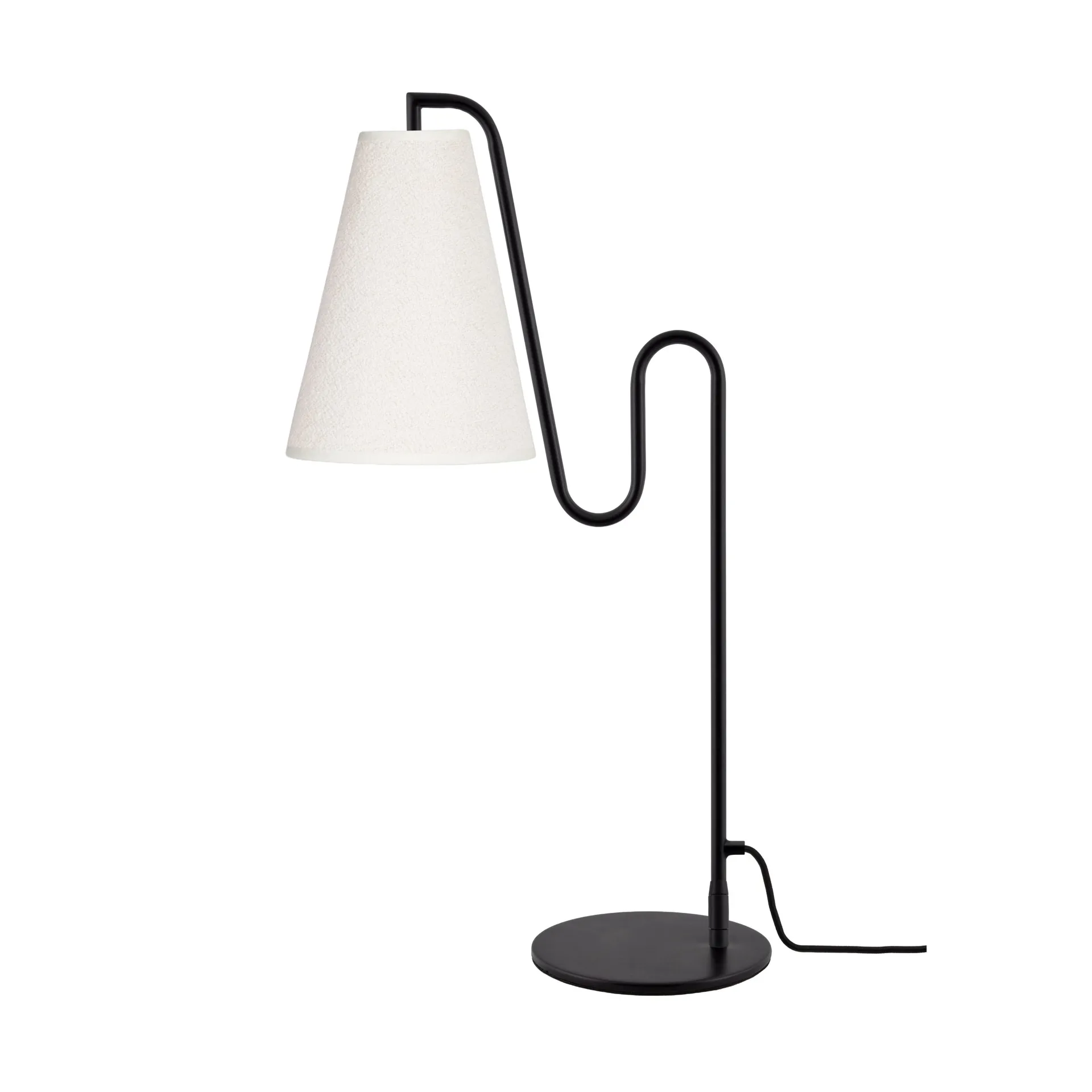 Lou bordslampa, Vit bouclé-svart Globen Lighting