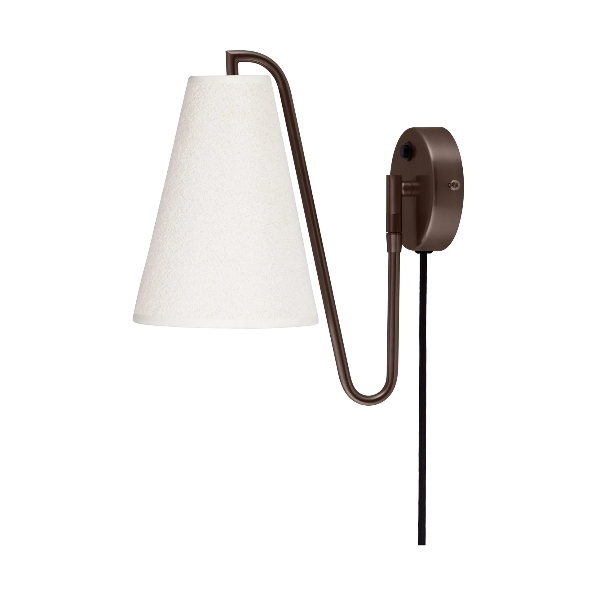 Lou vägglampa, Bouclé vit-bronze Globen Lighting