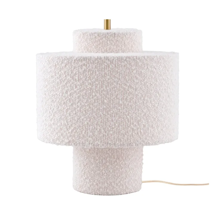 Noah bordslampa - Vit bouclé, Ø25x30,5 cm - Globen Lighting