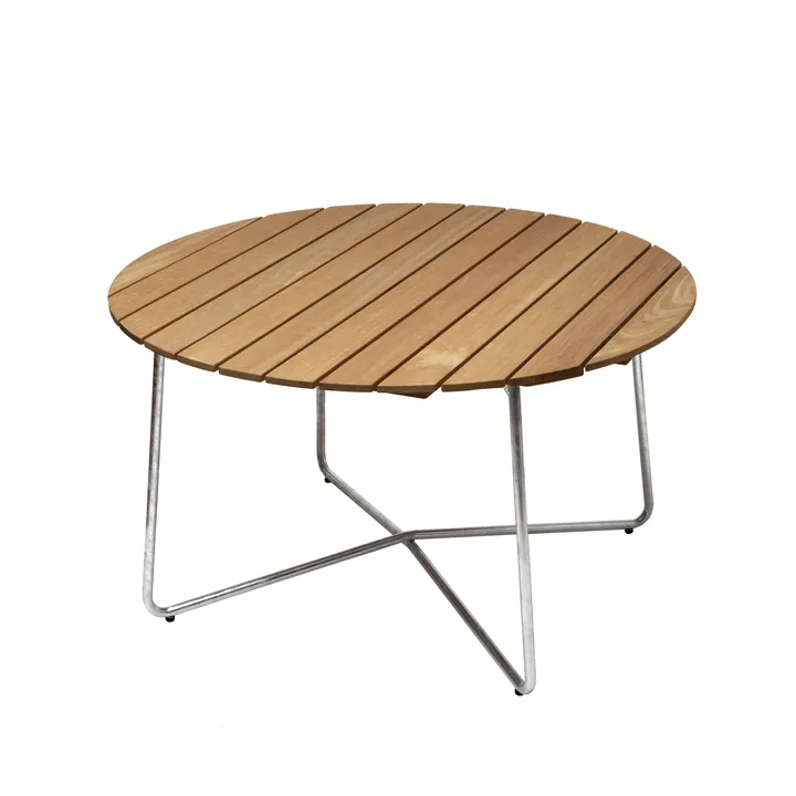 9A matbord - Oljad ek-varmförzinkat stativ Ø120 cm - Grythyttan Stålmöbler