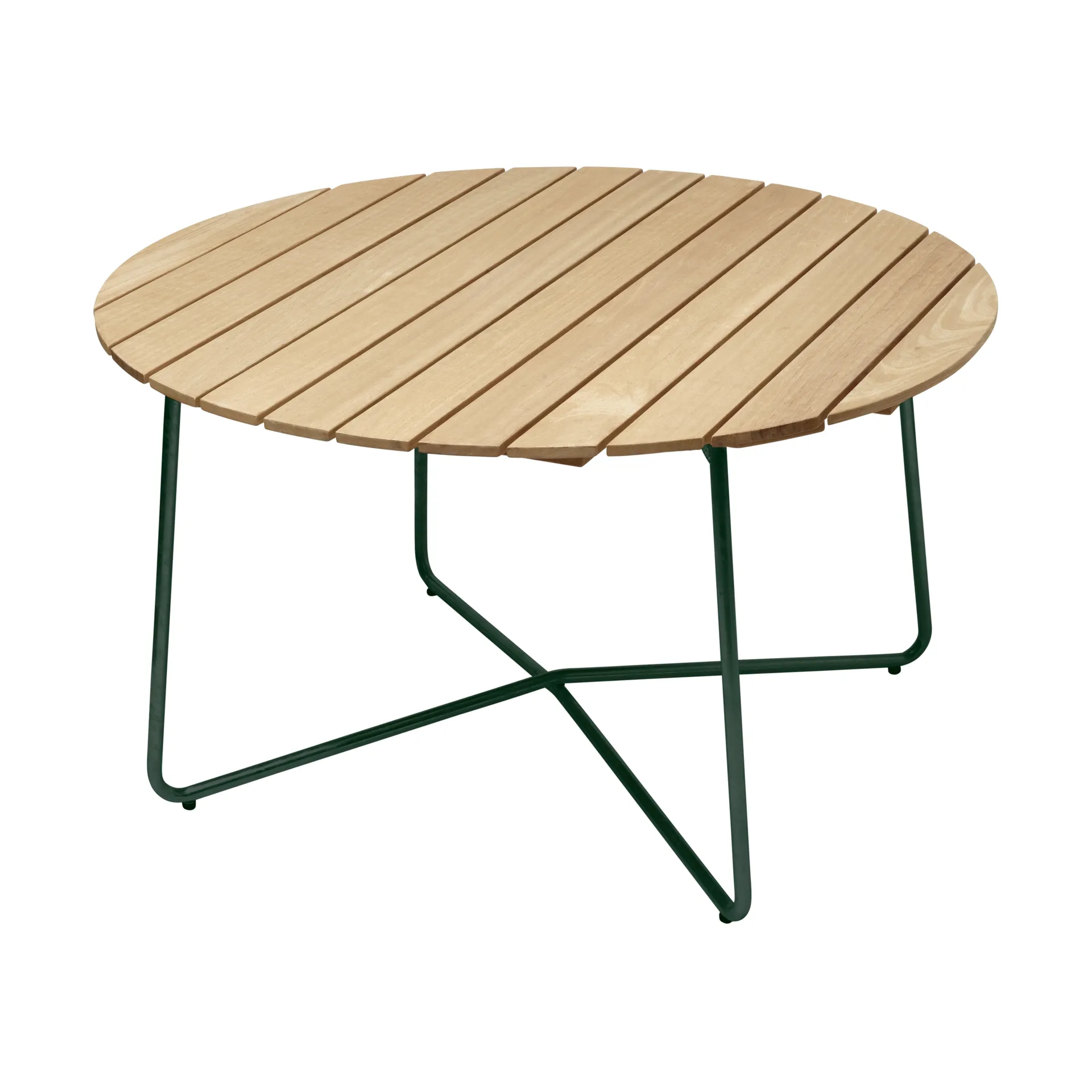 9A matbord, Oljad furu-grön, Ø120 cm Grythyttan Stålmöbler