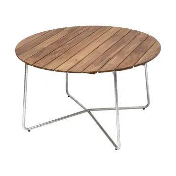 9A matbord - Teak-varmförzinkat stativ Ø120 cm - Grythyttan Stålmöbler