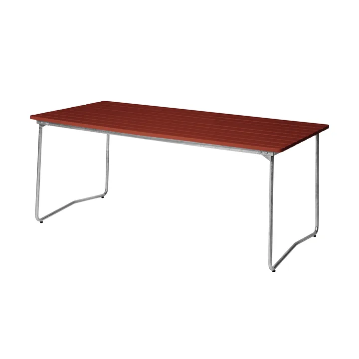 B31 matbord - 170x92 cm, Mörkröd lackerad ek-galvaniserad stål - Grythyttan Stålmöbler