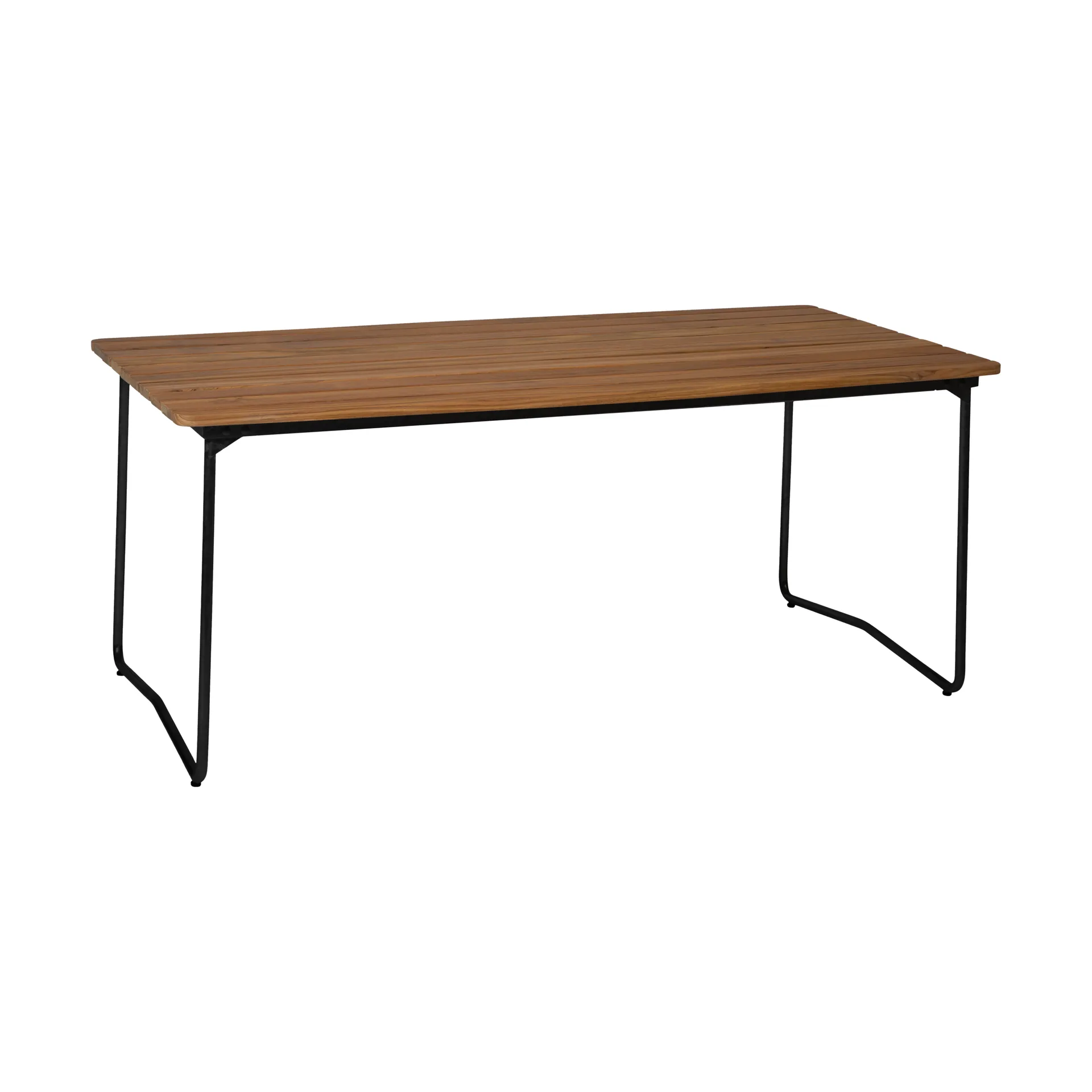 B31 matbord, 170x92 cm, Obehandlad teak-svart Grythyttan Stålmöbler