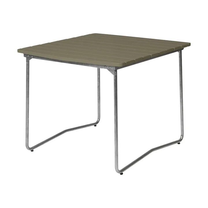 B31 matbord - 92x84 cm, Ljusgrön ek-varmförzinkat stativ - Grythyttan Stålmöbler