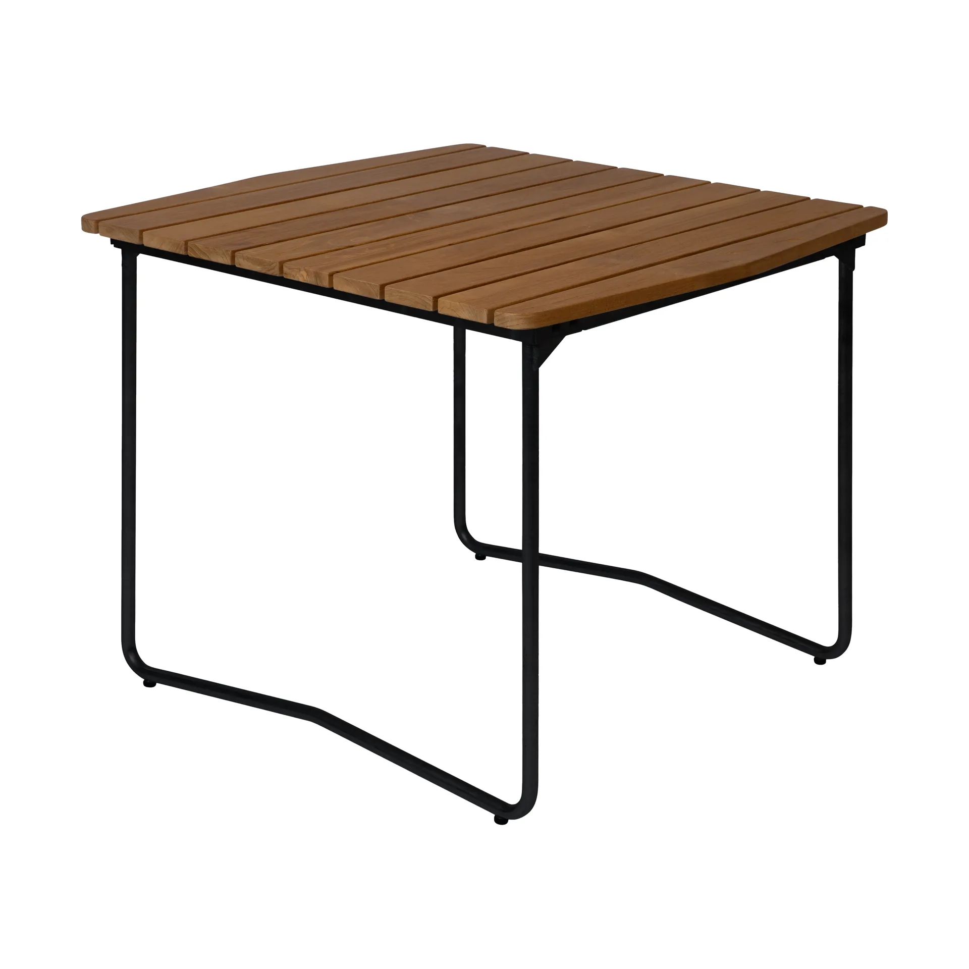 B31 matbord, 92x84 cm, Obehandlad teak-svart Grythyttan Stålmöbler