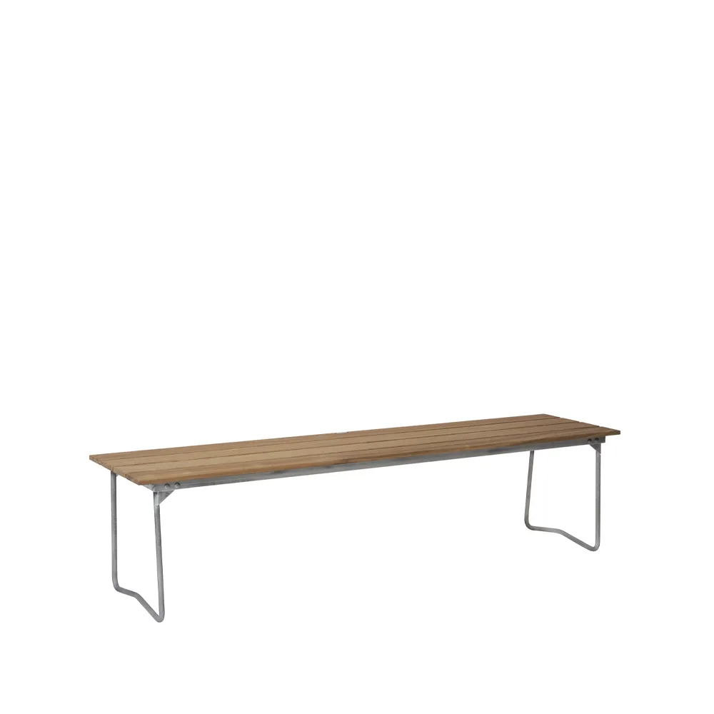 Bänk 9 bänk, Ek olja-170 cm-varmförzinkad Grythyttan Stålmöbler