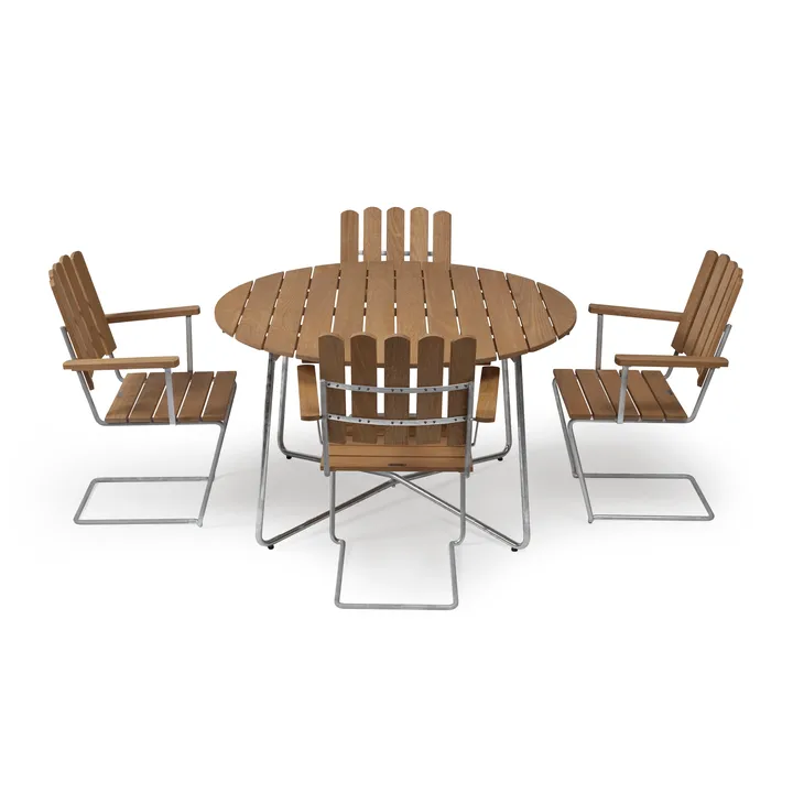 Grythyttan matgrupp ø120 cm - teak - Grythyttan Stålmöbler