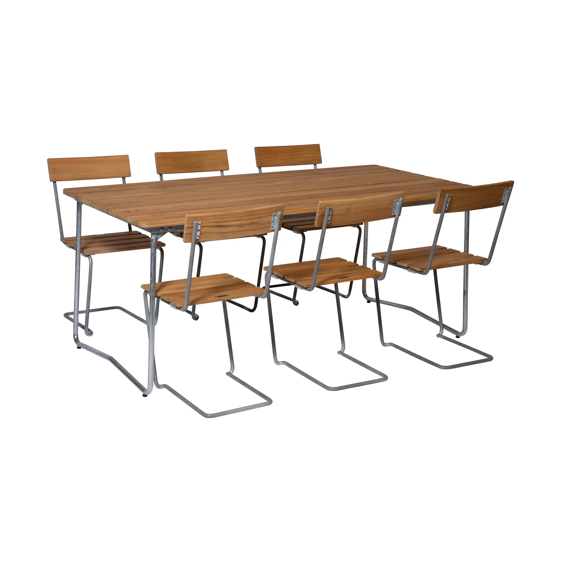 Grythyttan matgrupp B31 + 6st Stol 1 teak Grythyttan Stålmöbler