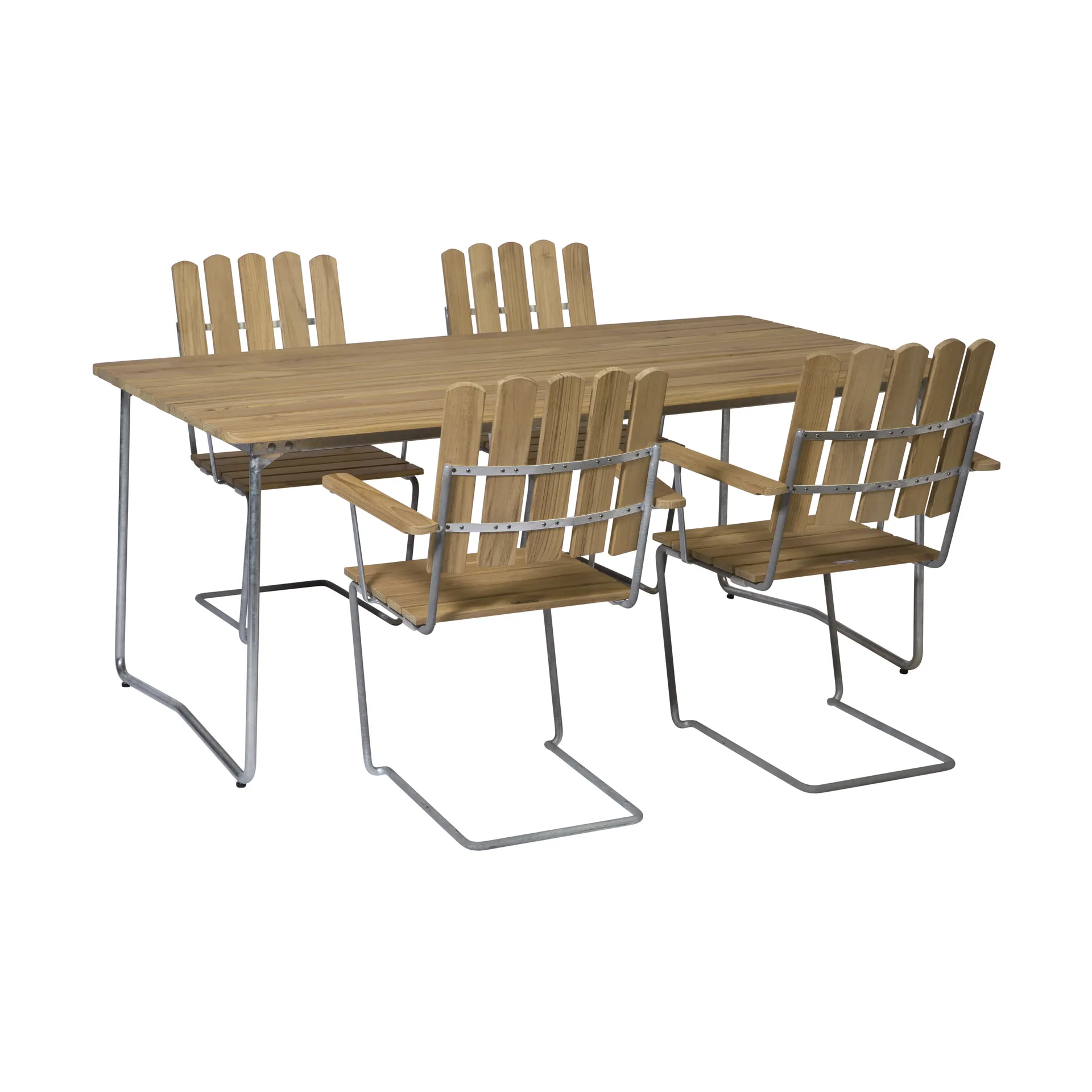 Grythyttan matgrupp ek B31 170cm + 4st A2 Grythyttan Stålmöbler