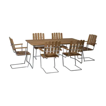 Grythyttan matgrupp teak B31 170cm + 6st A2 - Grythyttan Stålmöbler