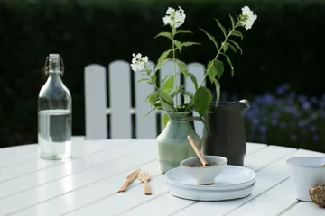 Grythyttan matgrupp vit 9A Ø120cm + 5st A2 - Grythyttan Stålmöbler