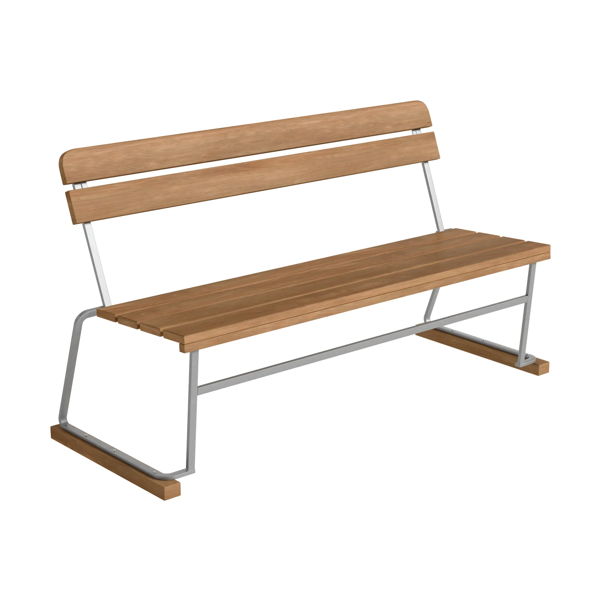 Soffa 3, Teak-galvaniserad stål Grythyttan Stålmöbler