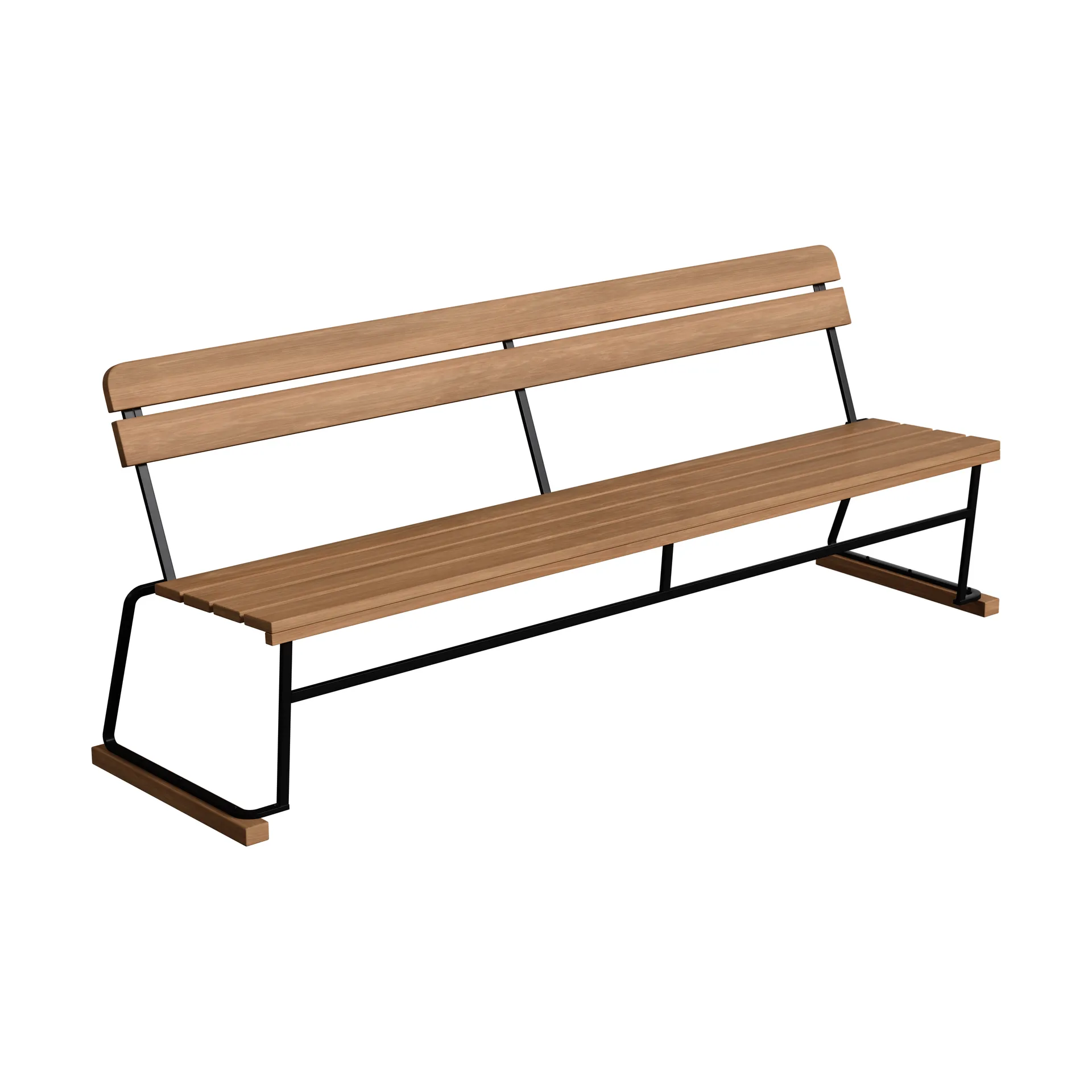 Soffa 5, Teak-svart stålstativ Grythyttan Stålmöbler