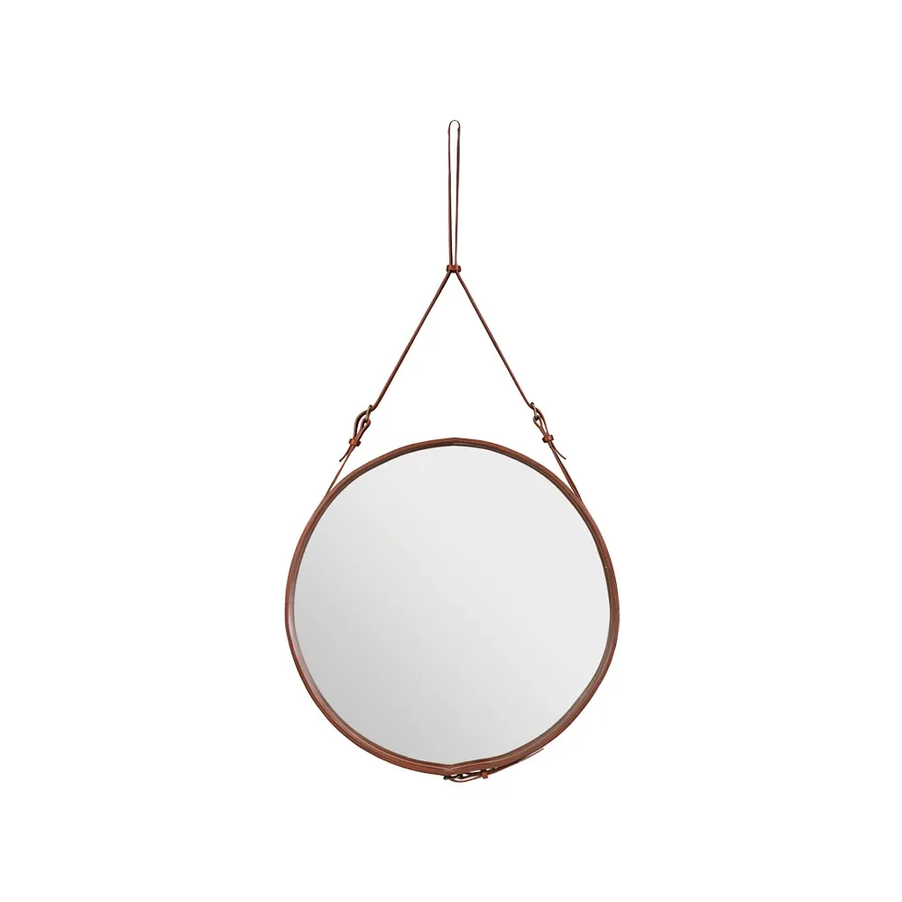 Adnet rund spegel, brown, large GUBI