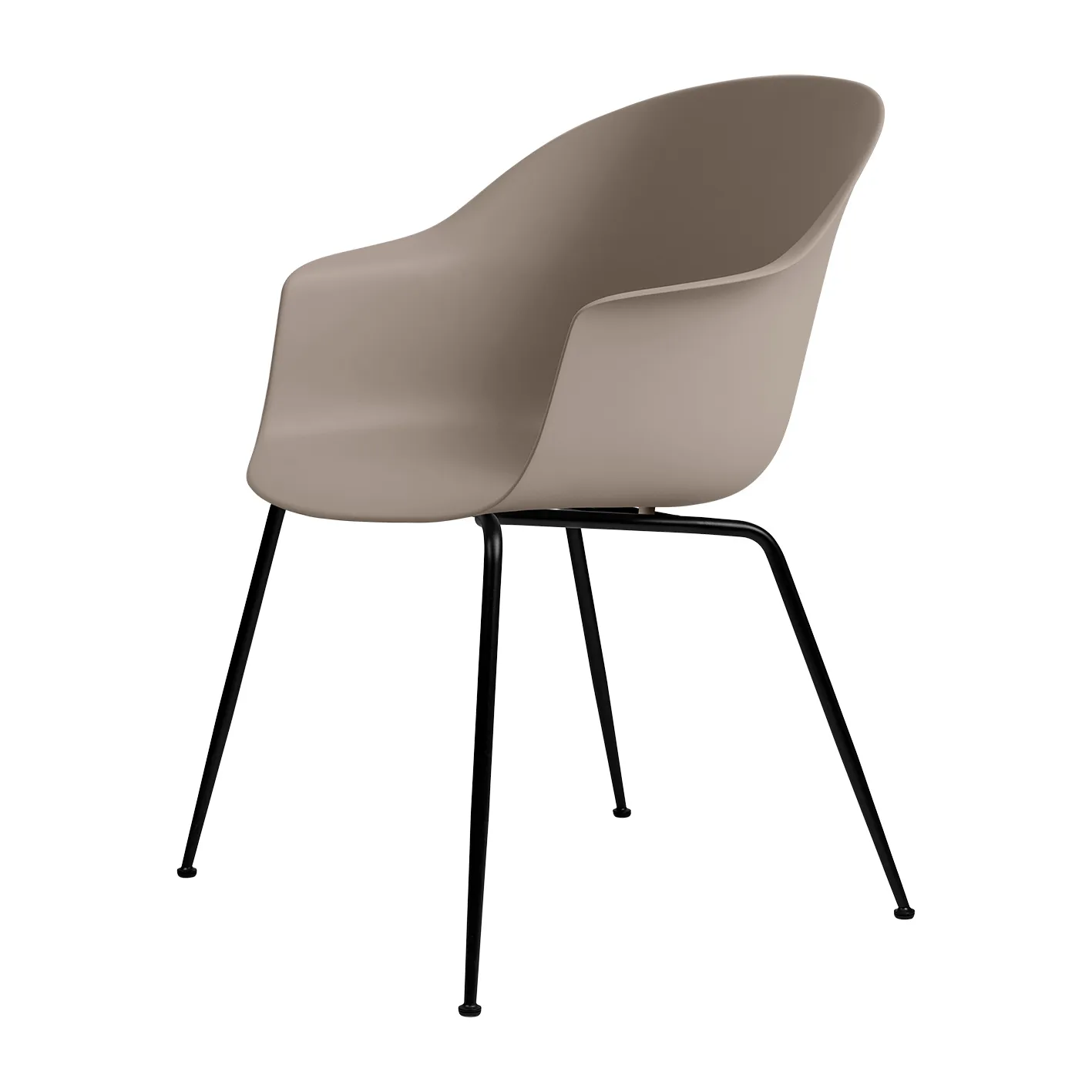 Bat stol plast svarta ben, New Beige GUBI