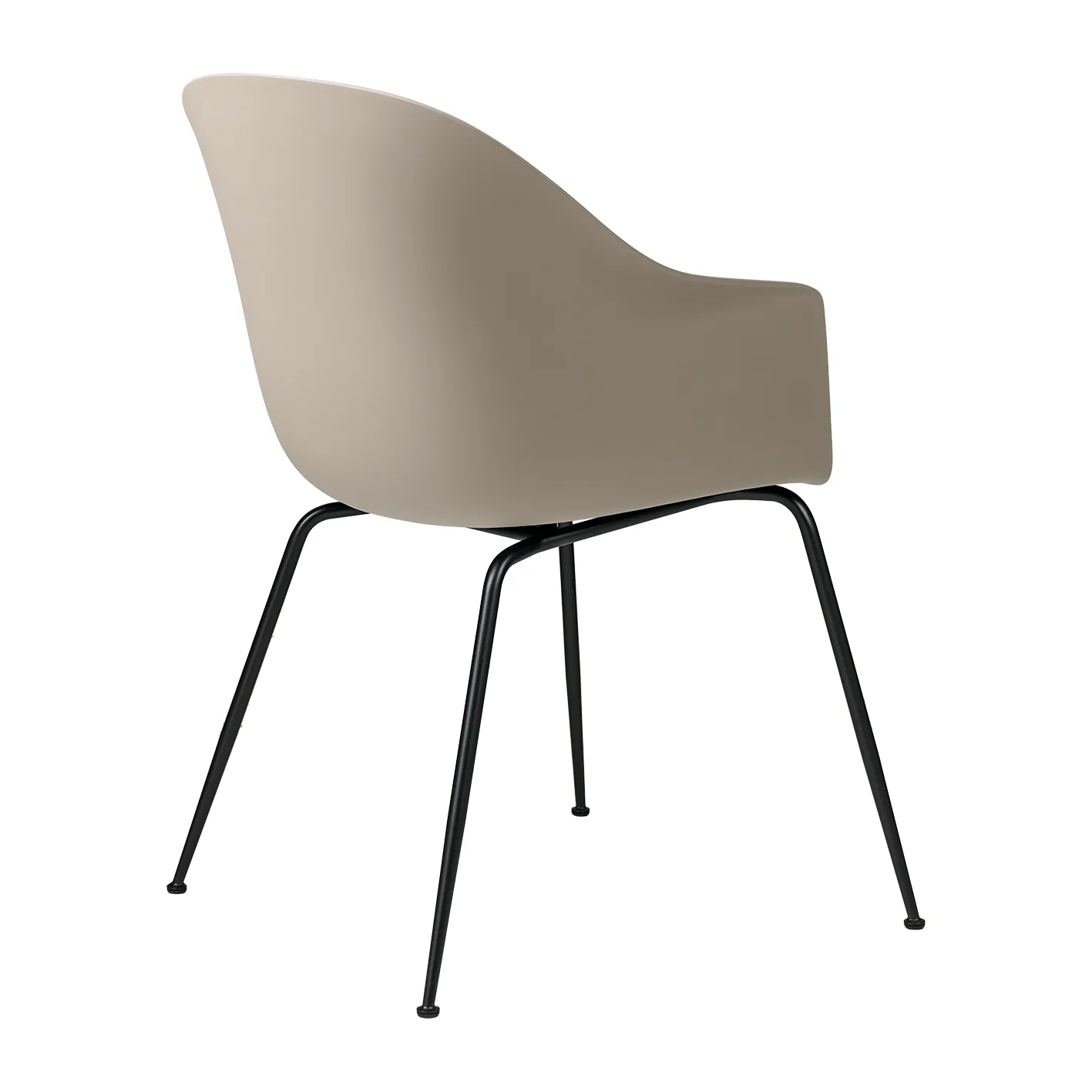 Bat stol plast svarta ben, New Beige GUBI