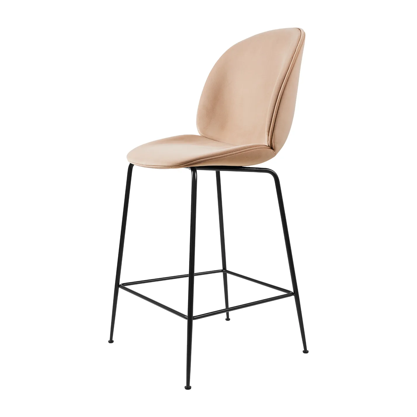 Beetle counter chair helklädd barstol låg, Sunday 034-black GUBI
