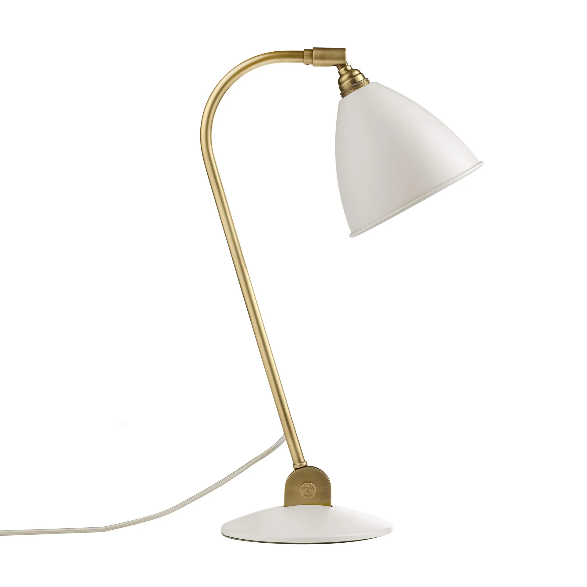 Bestlite BL2 bordslampa, matt vit-mässing GUBI