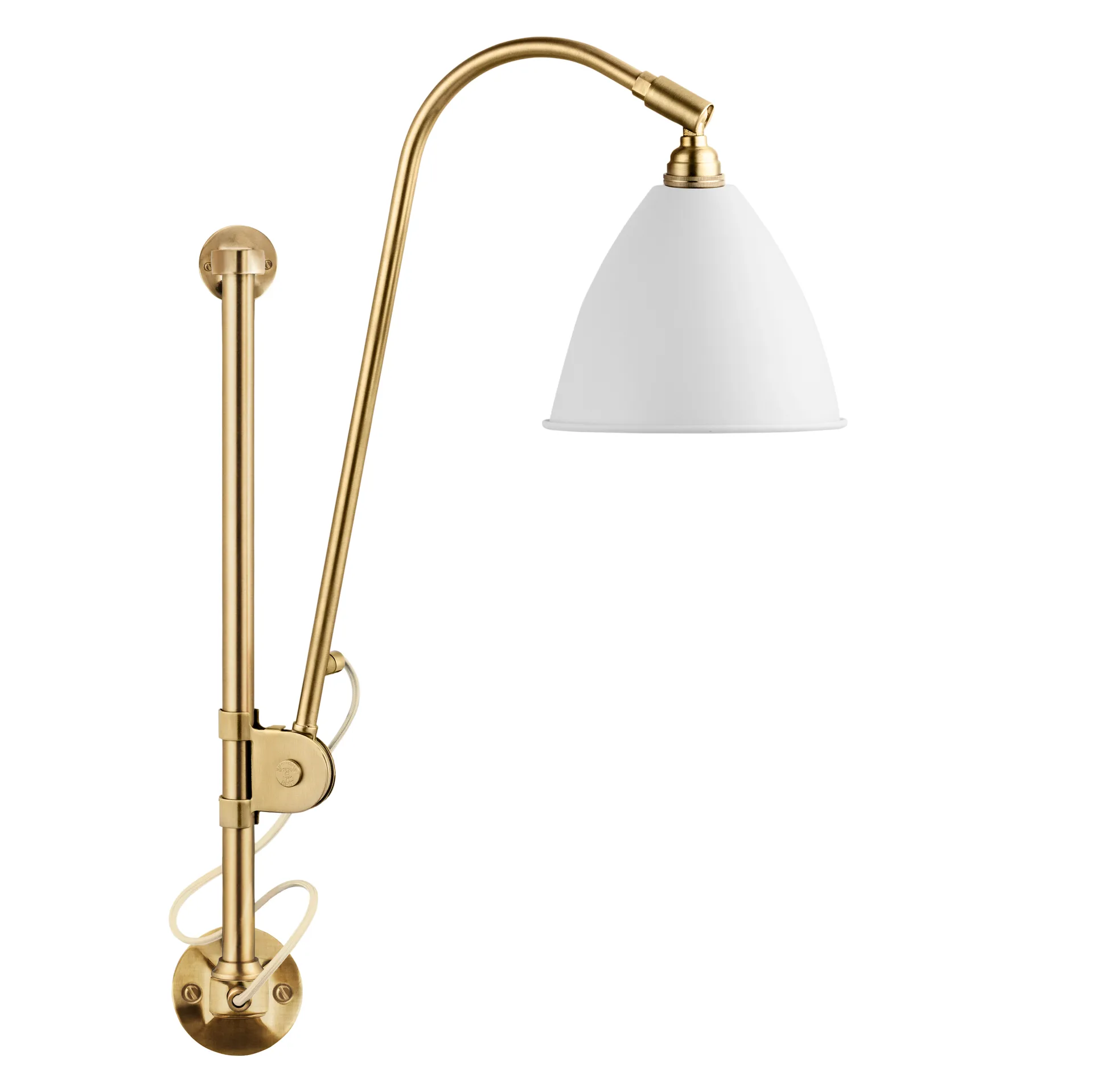 Bestlite BL5 vägglampa, Matt vit-mässing GUBI
