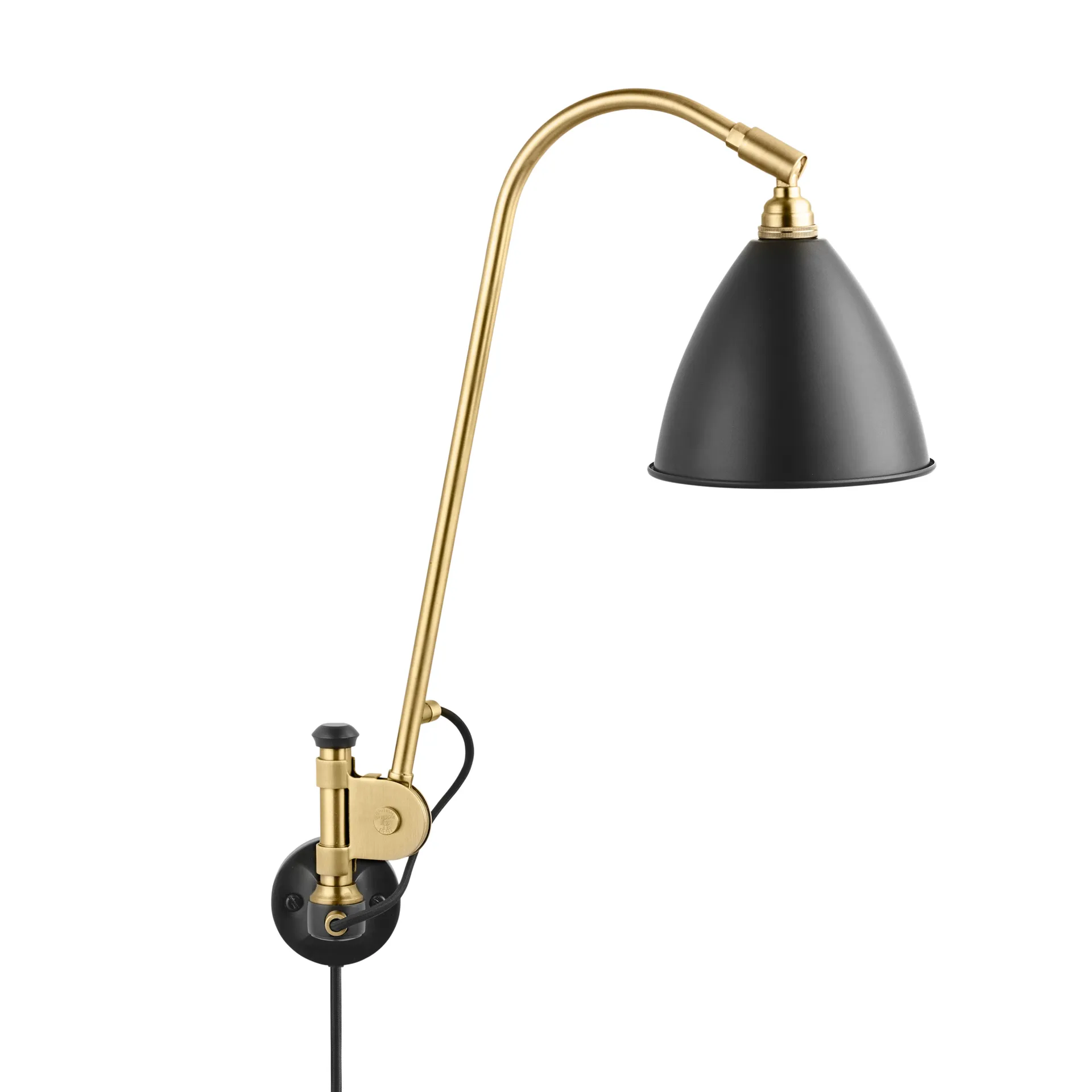 Bestlite BL6 vägglampa, kolsvart-mässing GUBI