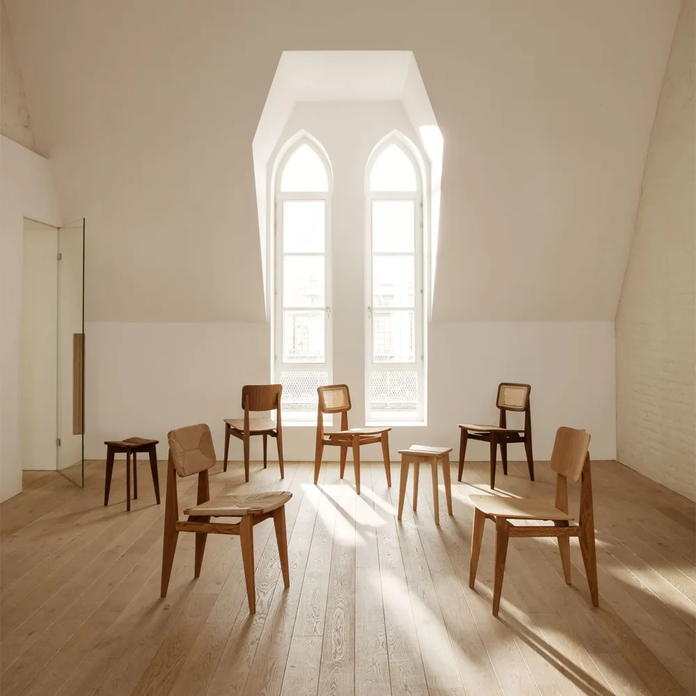 C-Chair stol, oak oiled, naturflätad sits&rygg GUBI