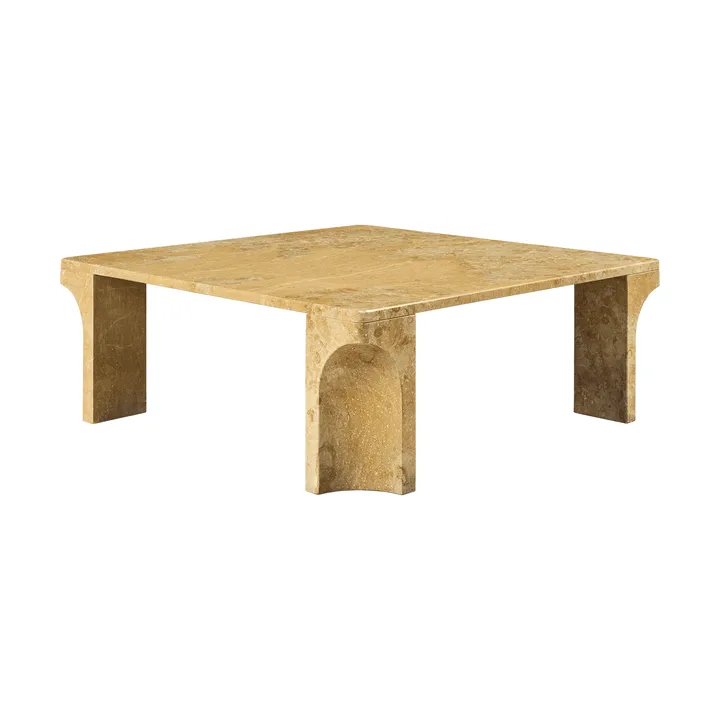 Doric soffbord - Honey Amber marmor, 80x80 cm - GUBI