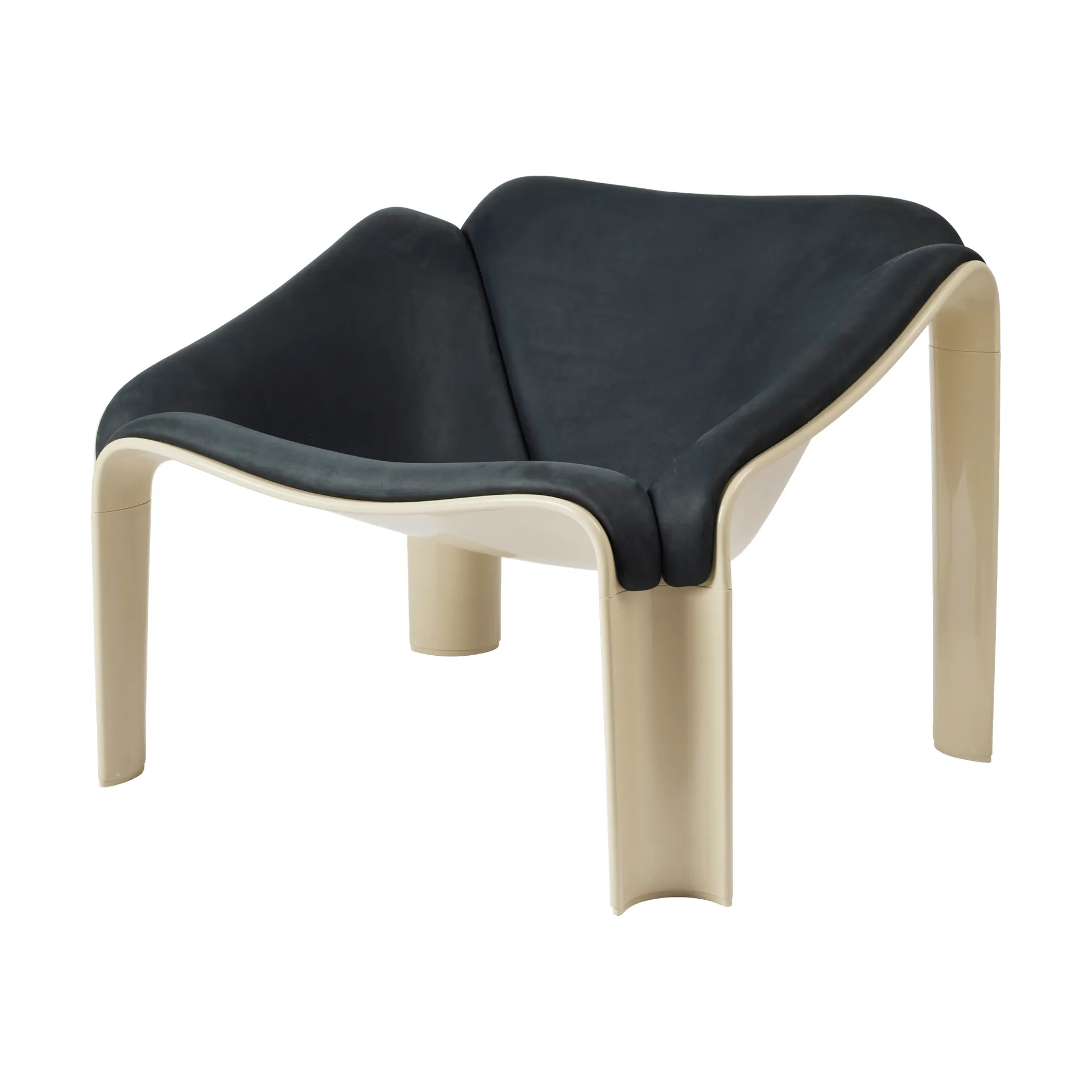 F300 loungestol, Pastel green-Dunes svart läder GUBI