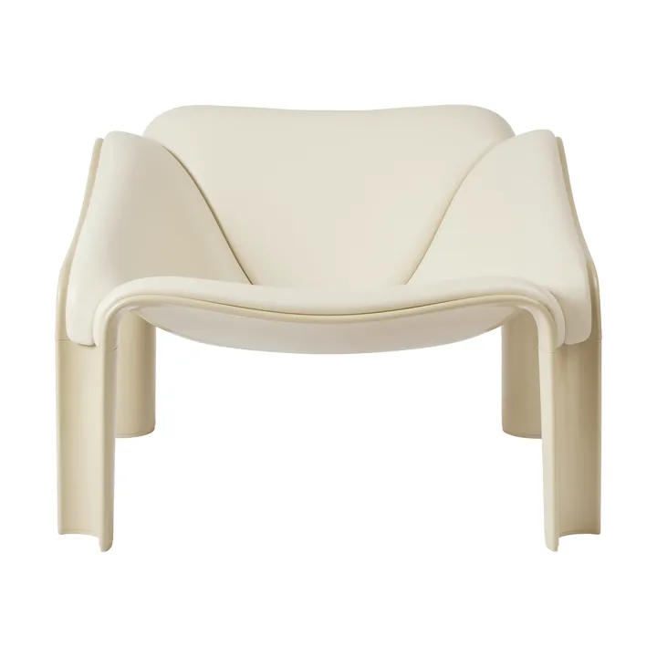 F300 loungestol - Pastel green-Smooth läder Cream - GUBI