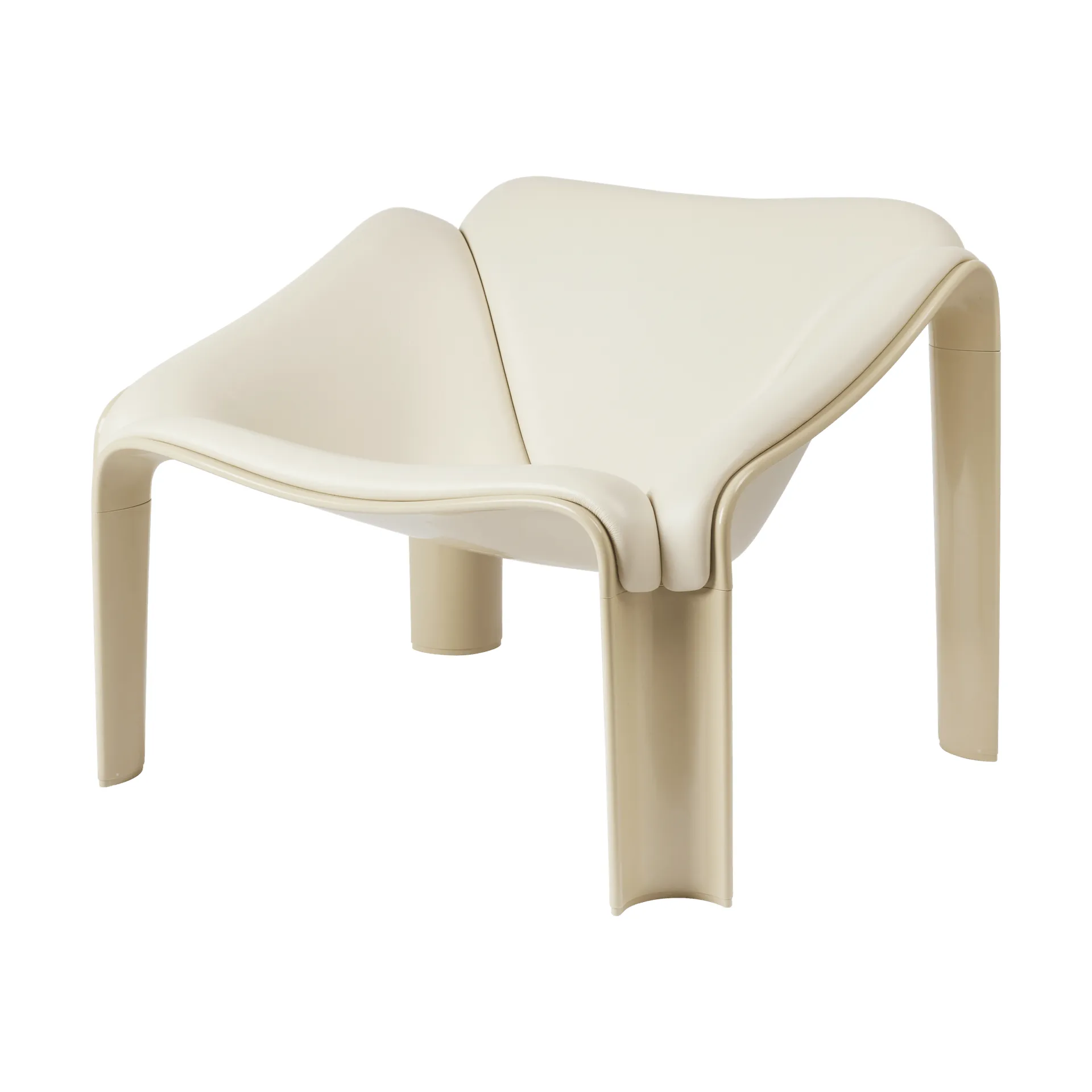 F300 loungestol, Pastel green-Smooth läder Cream GUBI