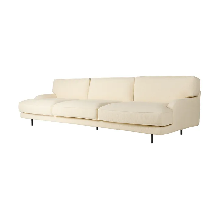 Flaneur soffa 3-sits - Bouclé-matt svart - GUBI