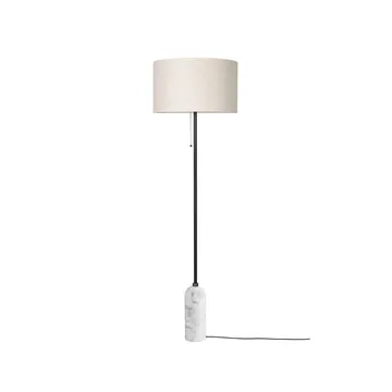 Gravity golvlampa - vit marmor/canvas - GUBI