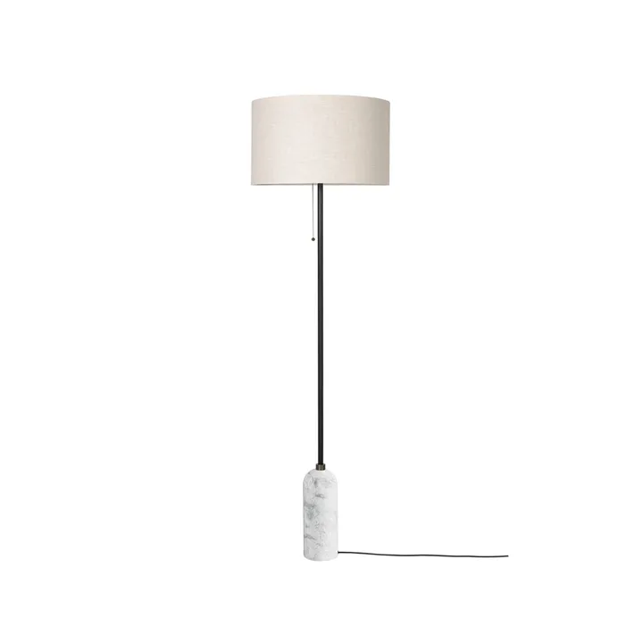 Gravity golvlampa - vit marmor/canvas - GUBI