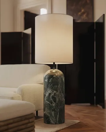 Gravity XL golvlampa - Maroon marble-canvas - GUBI