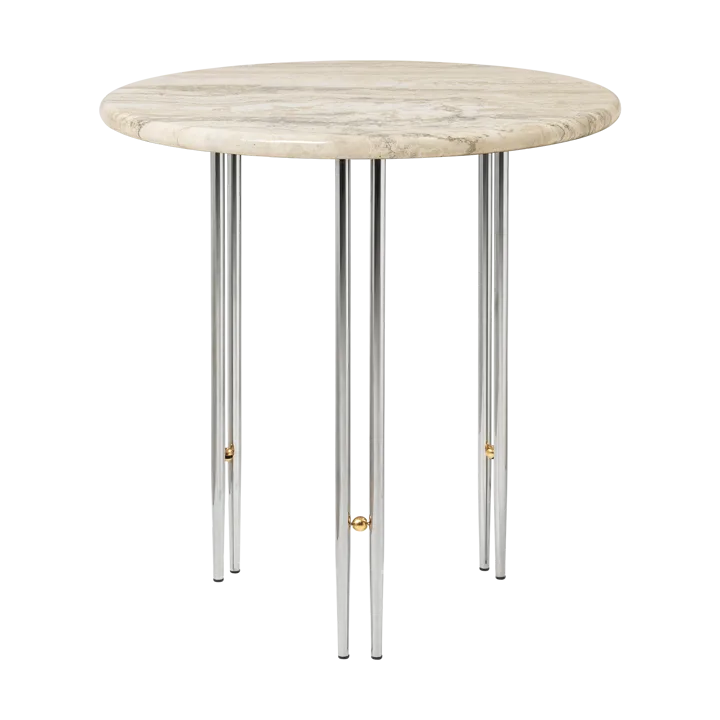 IOI soffbord Ø50 cm - Krom-mässing-rippled beige - GUBI