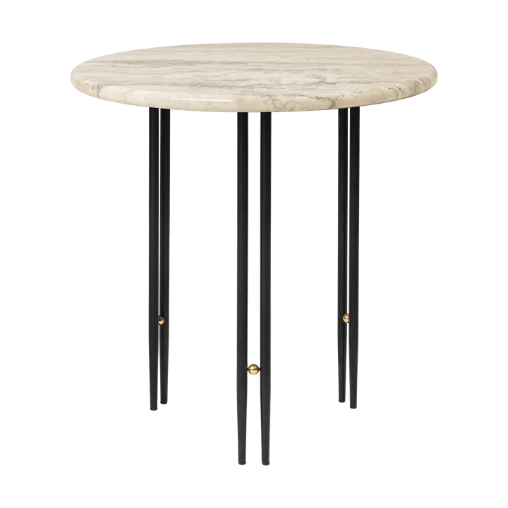 IOI soffbord Ø50 cm - Svart-mässing-rippled beige - GUBI