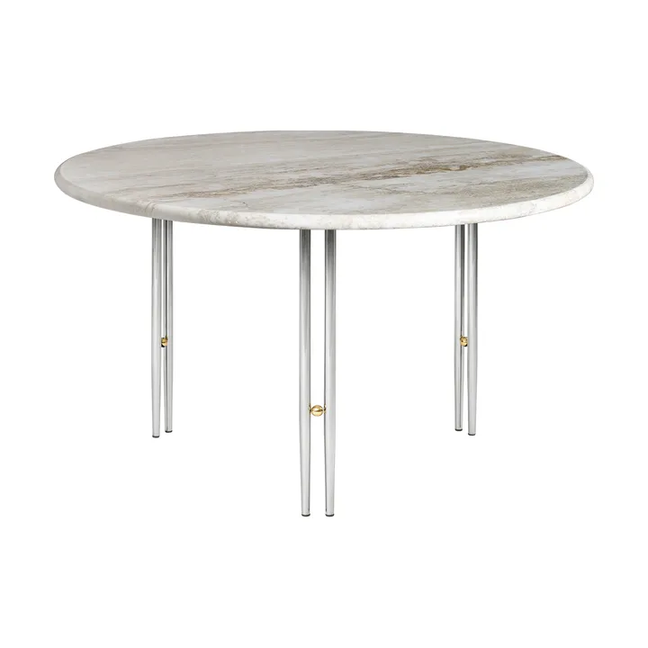 IOI soffbord - Rippled beige-kromstativ Ø70 cm - GUBI