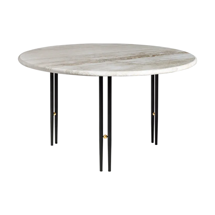 IOI soffbord - Rippled beige-svart stativ Ø70 cm - GUBI