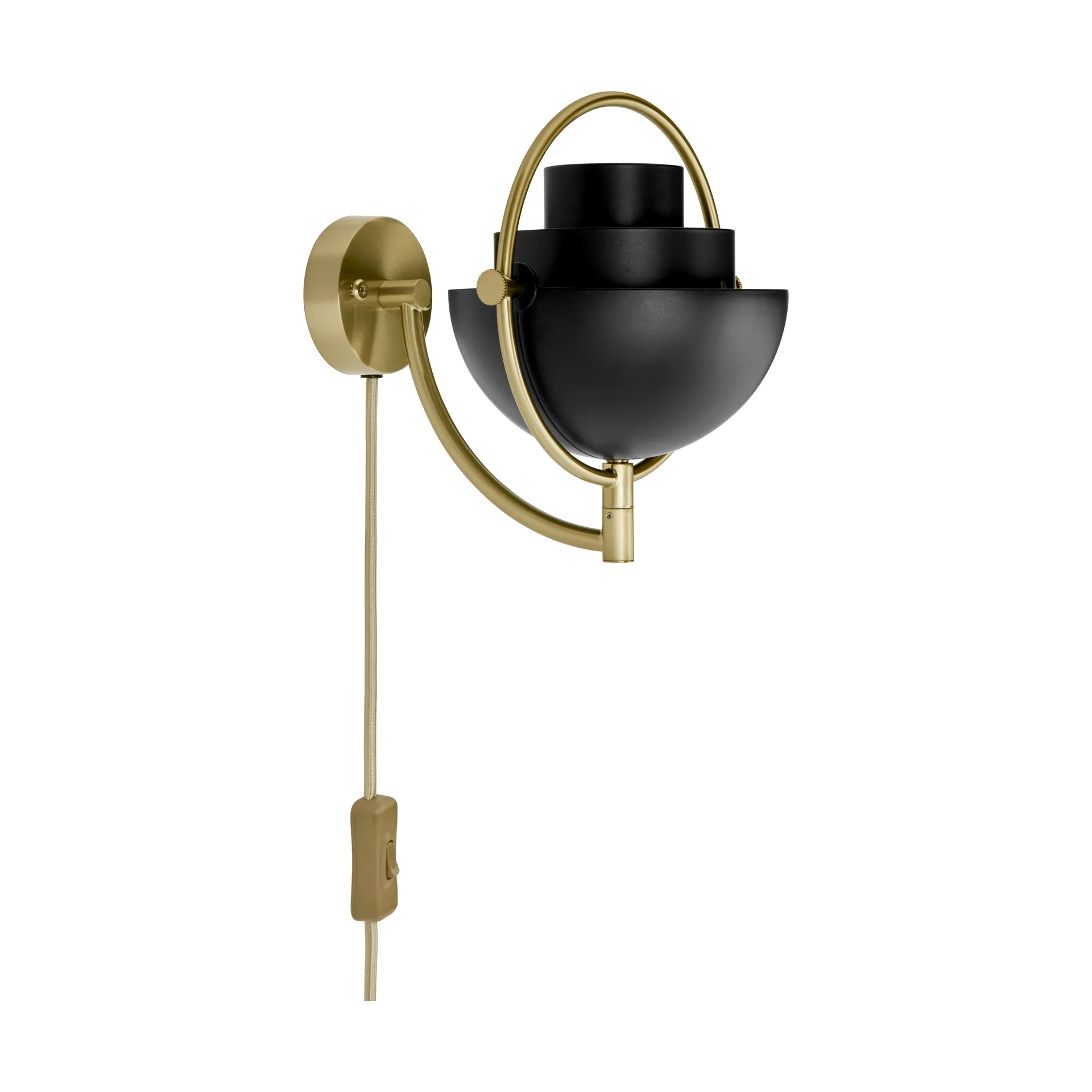 Multi-Lite vägglampa, Svart-mässing GUBI