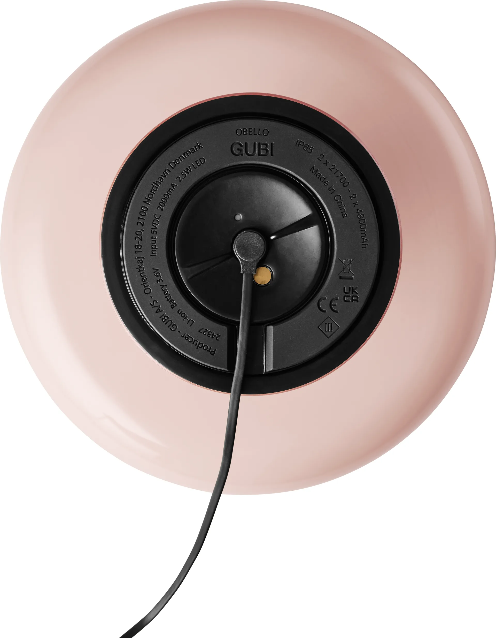 Obello portabel bordslampa, Powder pink GUBI