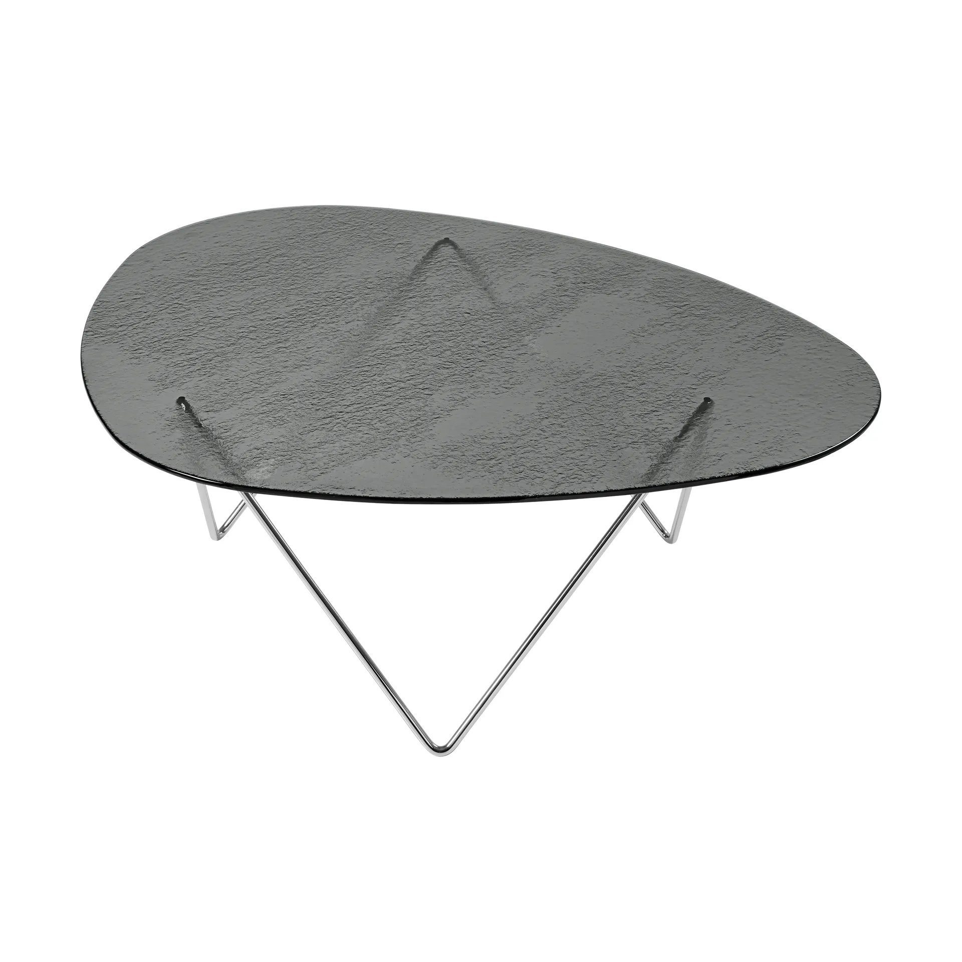 Pedrera soffbord, Krom-strukturglas smoke GUBI
