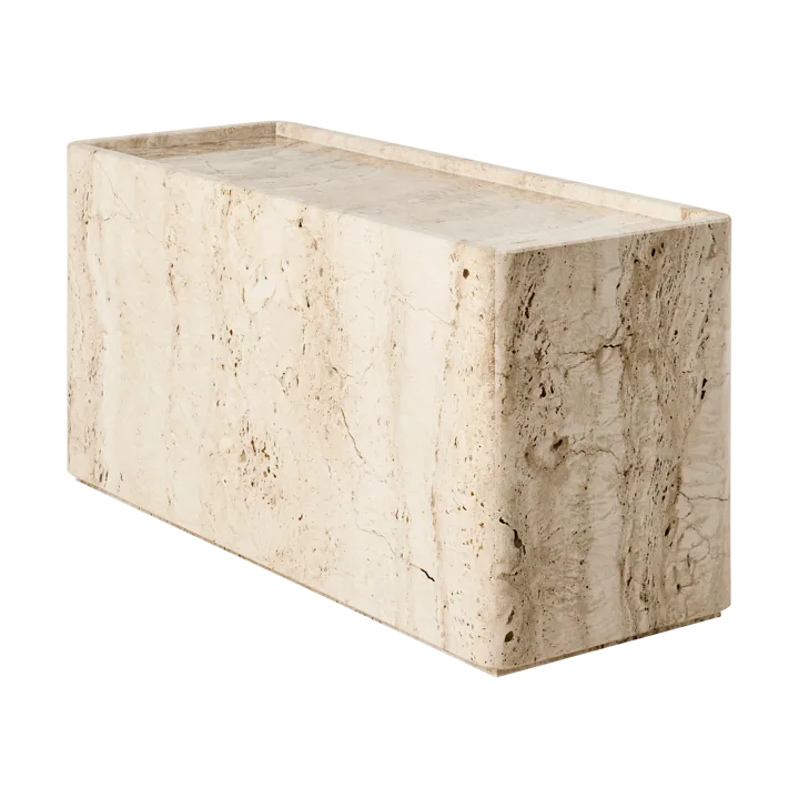 Pietra sidobord 30x80x40 cm - Neutral white travertine - GUBI